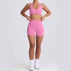 Naked Feel Quick-Dry Yoga Set - Strappy Sports Bra & Seamless Leggings