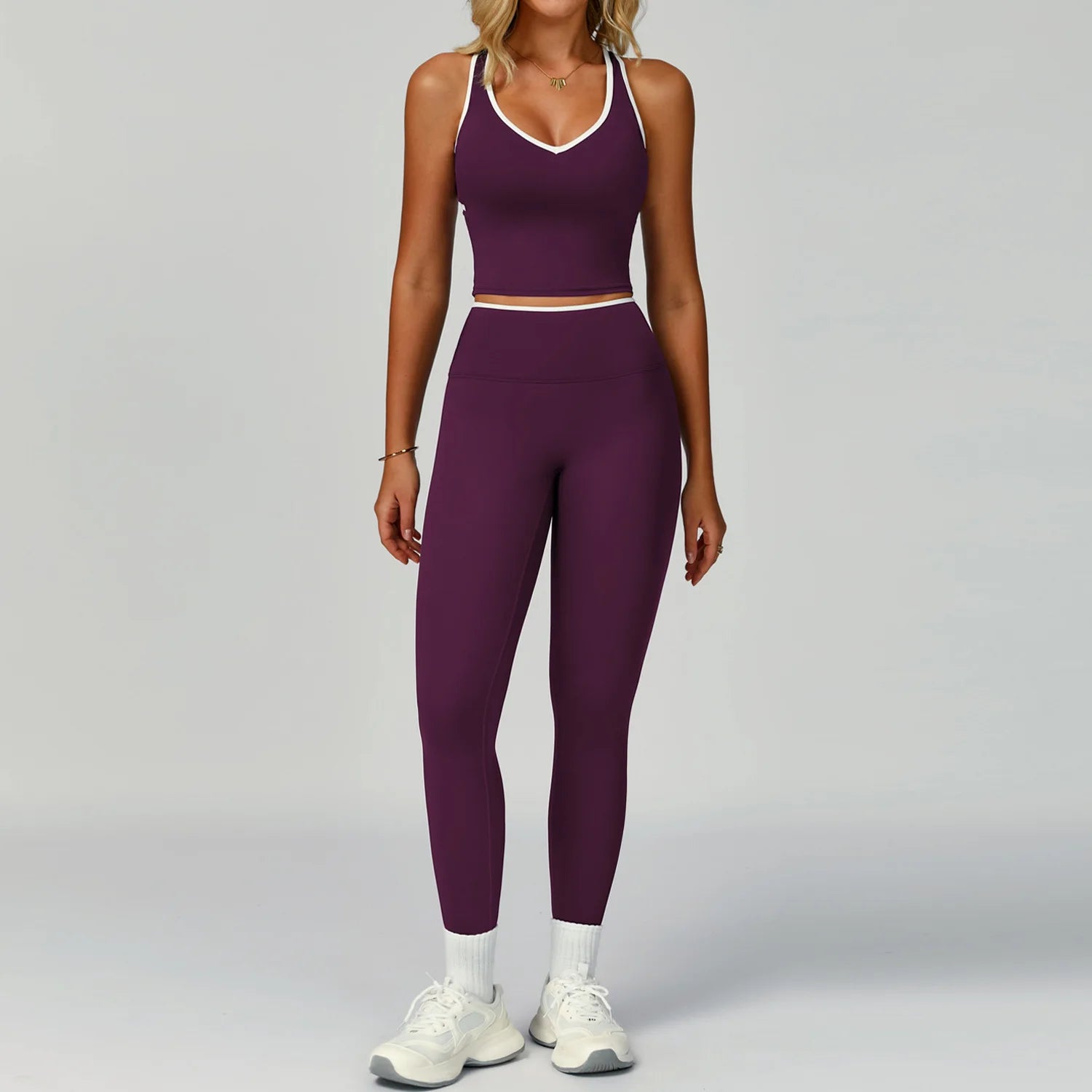 Gym Tracksuit Set 2 Piece Workout Outfits