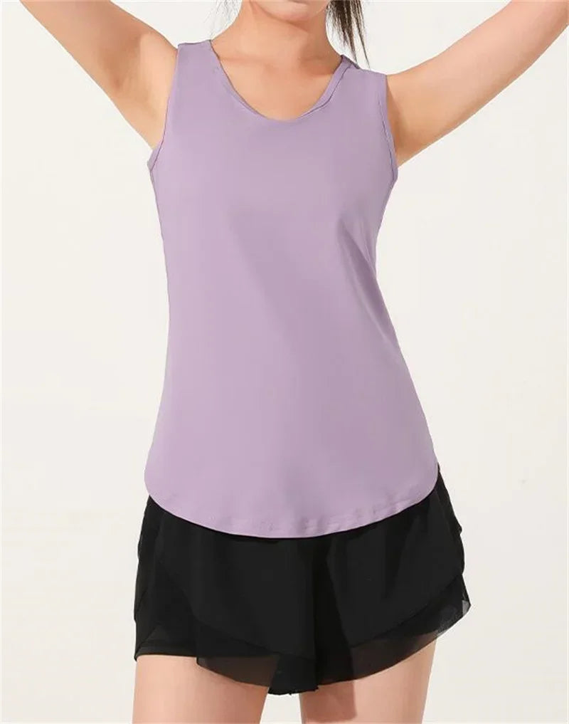 Athletic Cloth Mesh Breathable Back Sleeveless Running Top