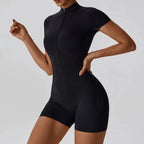 Summer Zipper Jumpsuits - Short Sleeve