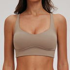 Sexy V-neck Sports Bra - Cross Back Strap