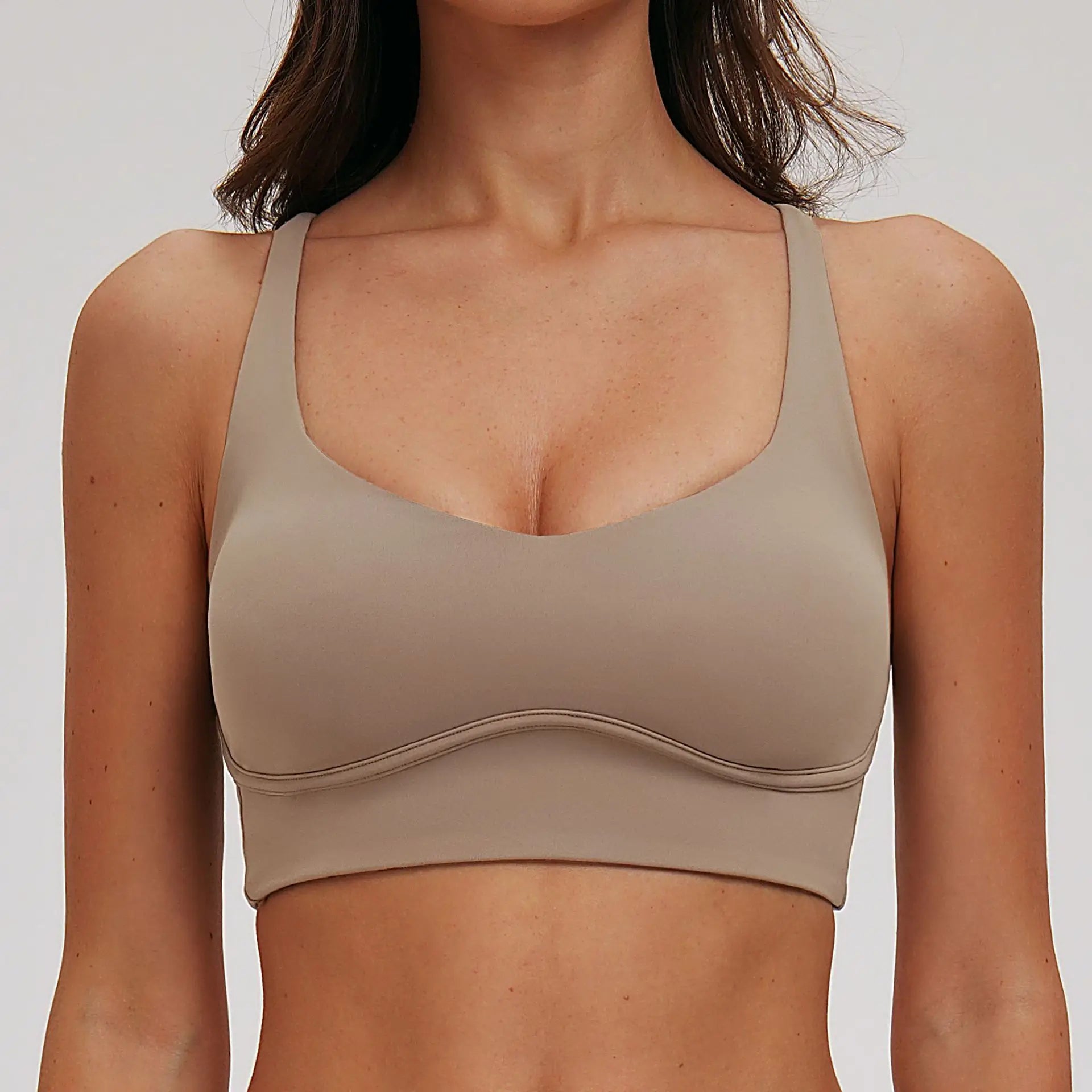 Sexy V-neck Sports Bra - Cross Back Strap