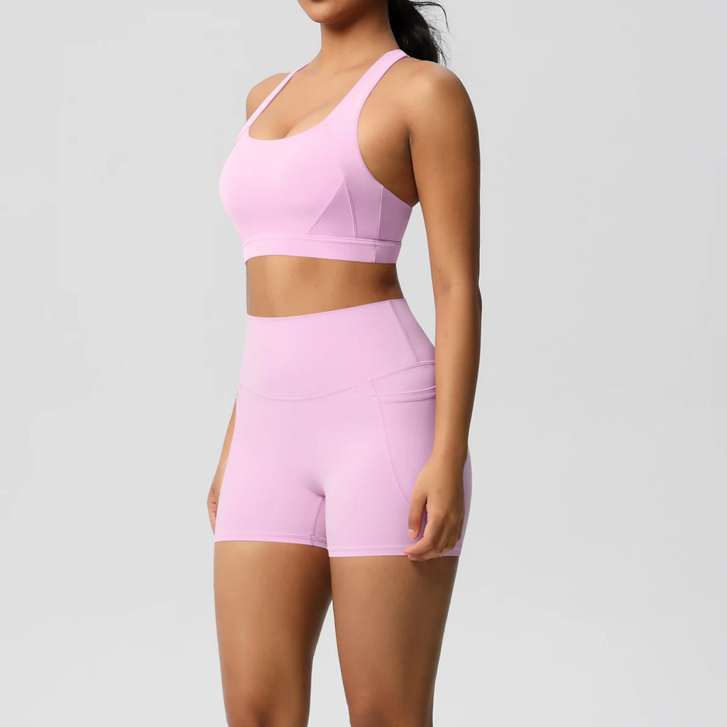 2PCS Pocket Yoga Set – Seamless High Waist Gym Outfit