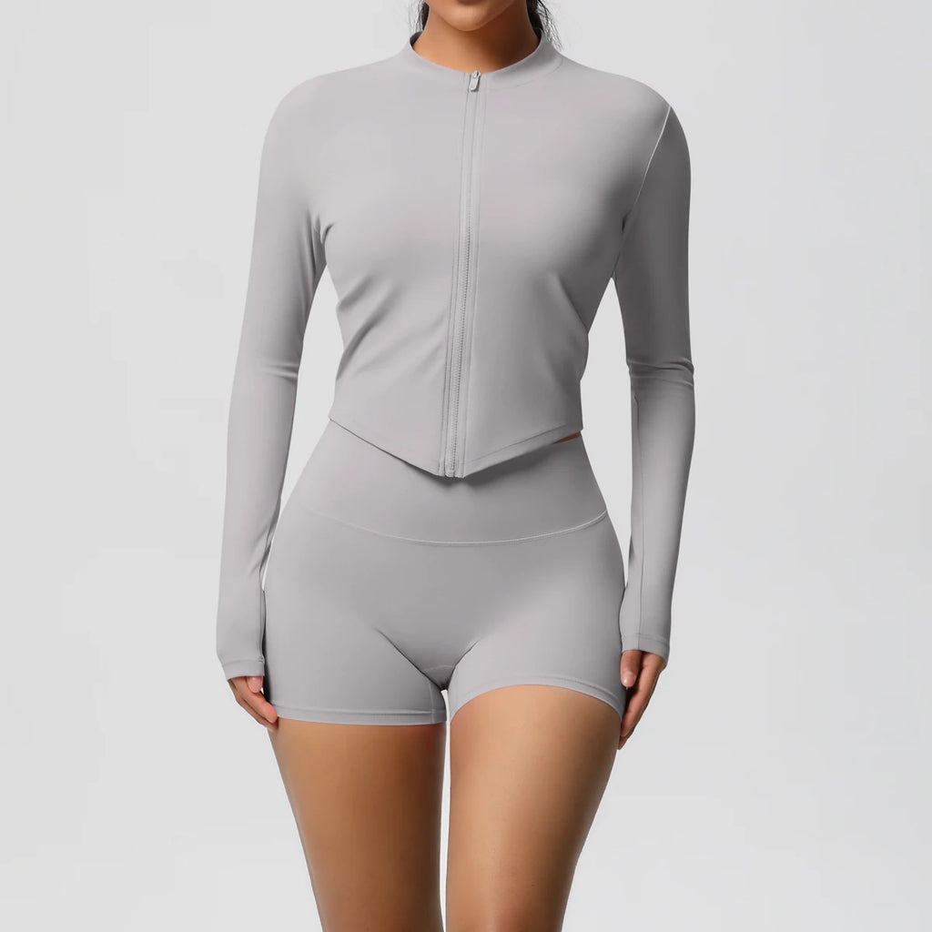 Hip-lifting Tight Zipper Jacket Set