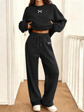 Graphic Print Loose Set round Neck Sportswear Two-Piece