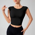 Backless Fitness with Fixed Chest Pad - Short Sleeve T-Shirt Yoga Wear