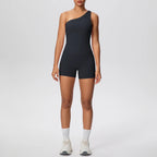 Gym Set - Sport Leggings Shorts Breathable Hip-lifting Backless Single Shoulder Bra