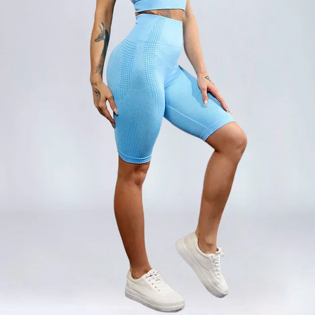 High Waist Workout Shorts - Seamless Yoga Shorts