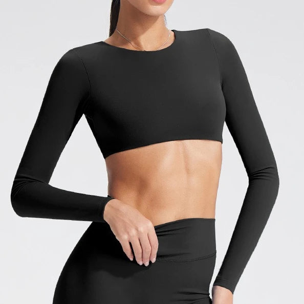 Long-sleeved yoga top - breathable and comfortable