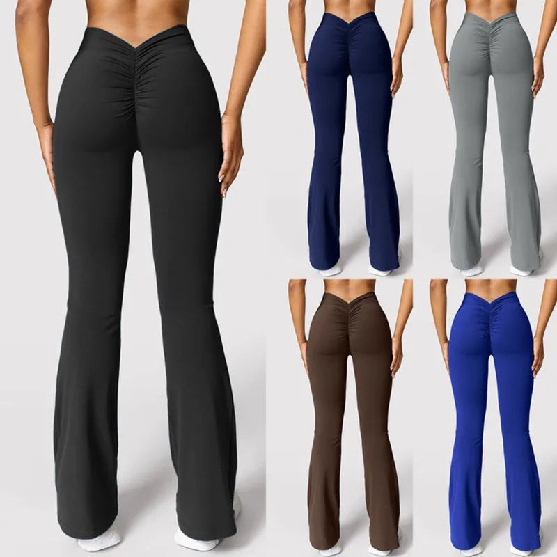 V Back Waist Leggings Women High Waisted Sports Pants