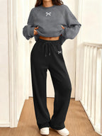 Graphic Print Loose Set round Neck Sportswear Two-Piece