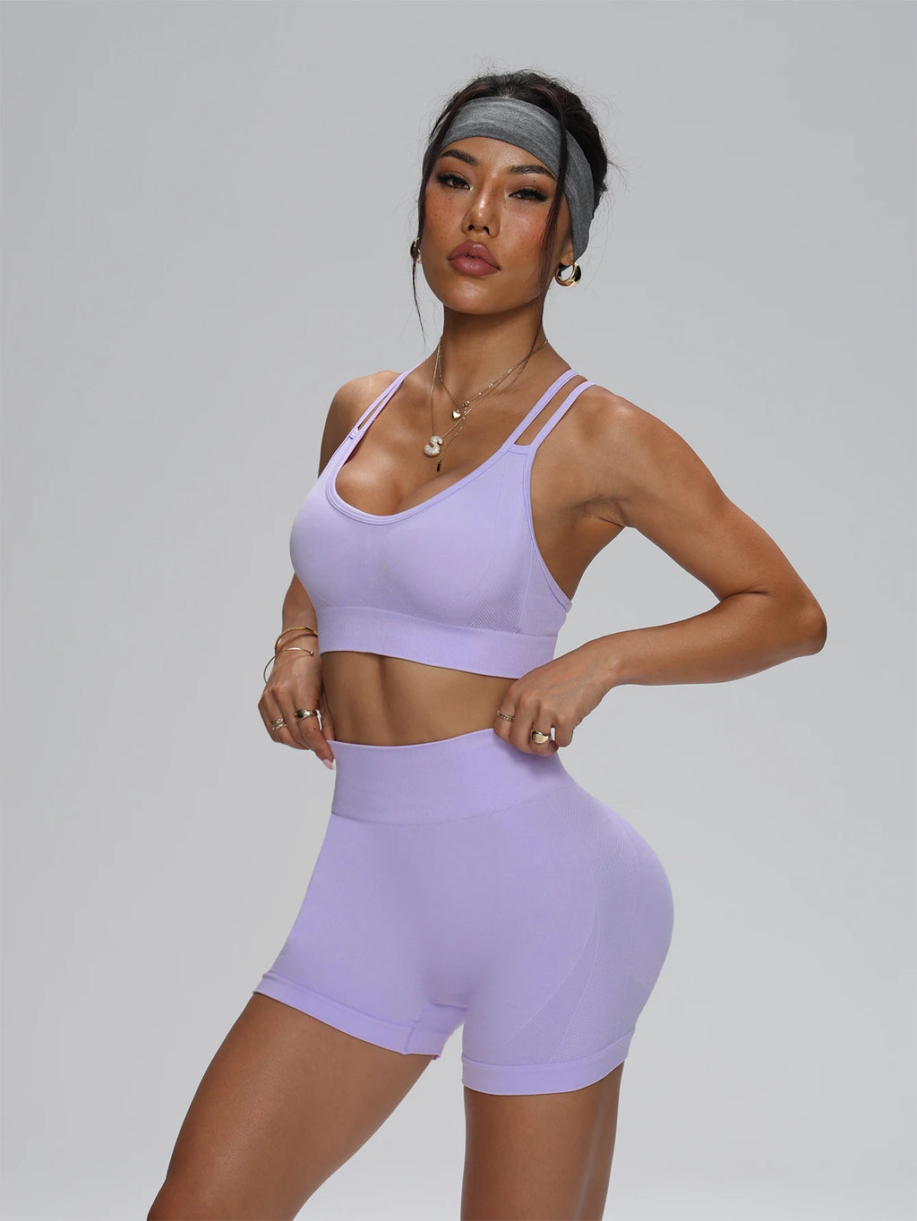 Seamless Sports Set 2PCS Yoga Suit - Fitness Bra with Cycling Shorts