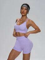Seamless Sports Set 2PCS Yoga Suit - Fitness Bra with Cycling Shorts