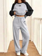 Graphic Print Loose Set round Neck Sportswear Two-Piece