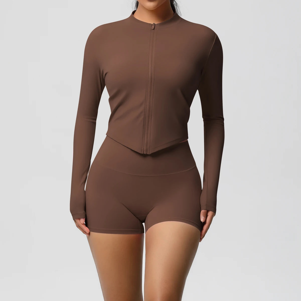Hip-lifting Tight Zipper Jacket Set