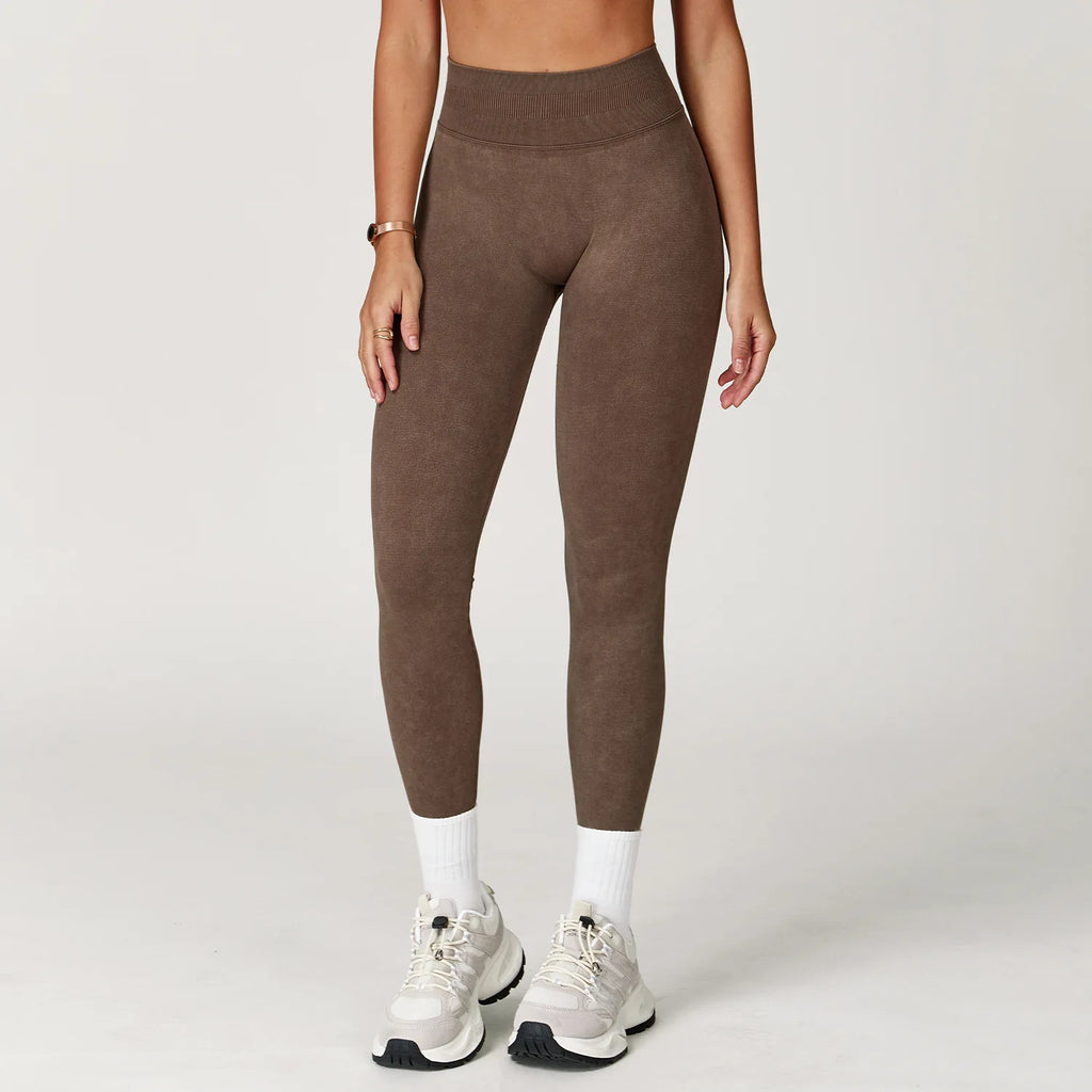Seamless Yoga Pants High Waist Ribbed Gym Wear - Scrunch Bum Tights