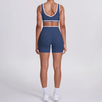 New Yoga Bra Fitness Shorts Set - High Waist Crossover Design