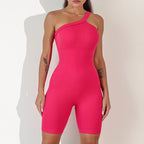 Sports Knitted One Shoulder Bodysuit