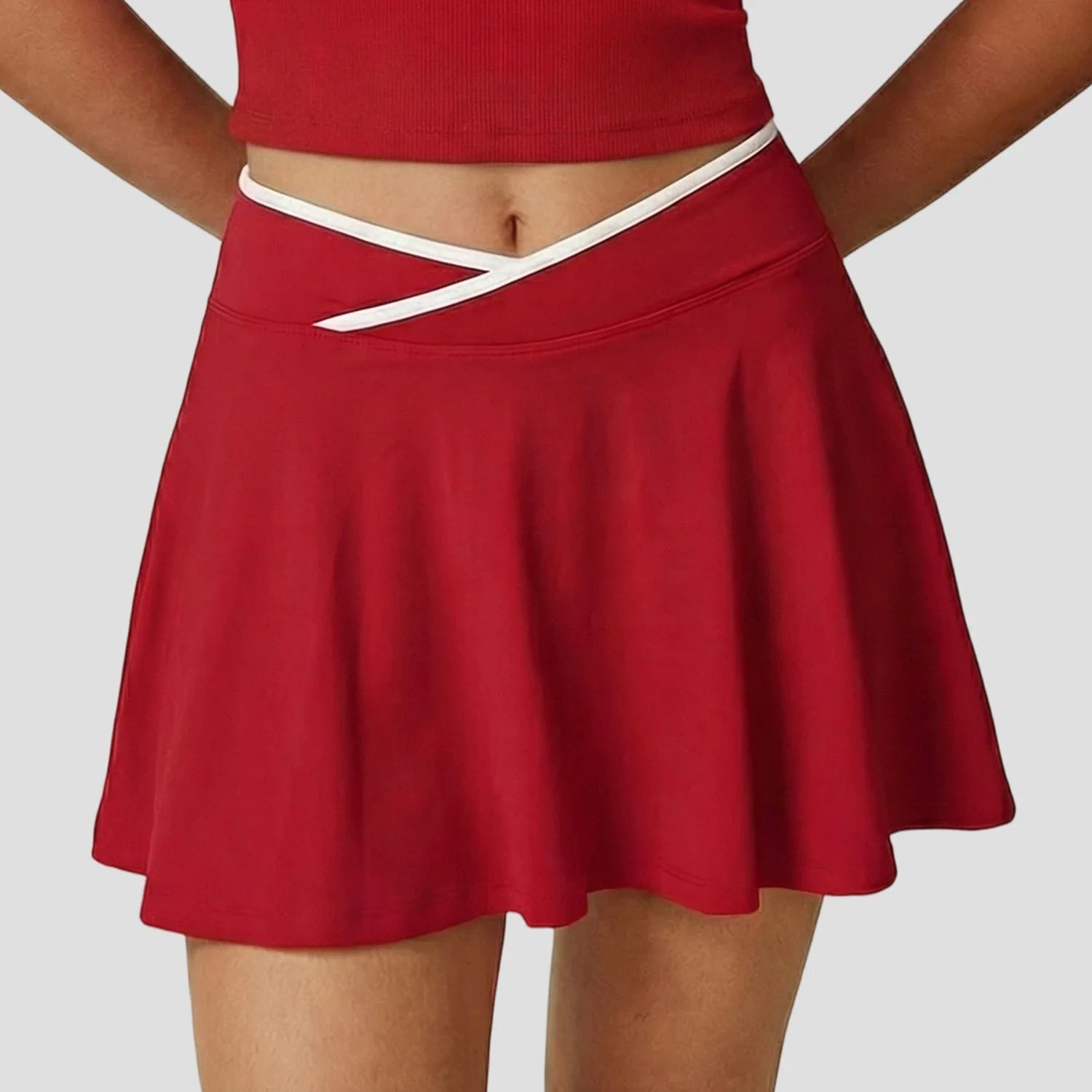 Tennis Skorts with Shorts - High Waist Two Piece Sports Skirt
