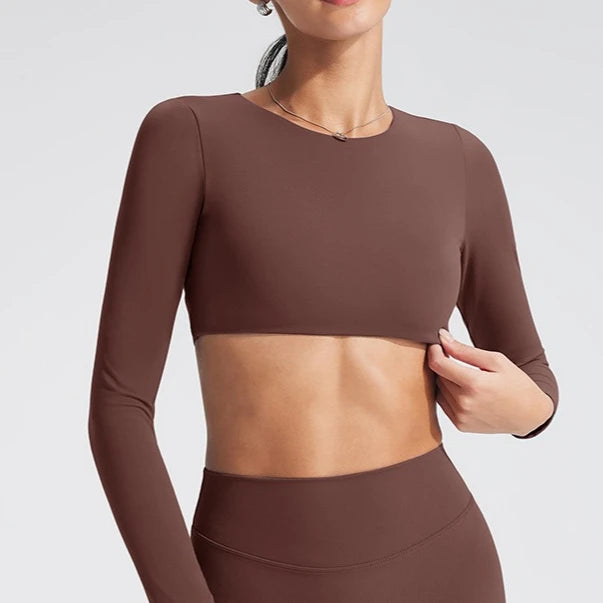 Long-sleeved yoga top - breathable and comfortable