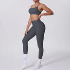 Seamless High-Waist Yoga Set – Peach Sculpt Fit