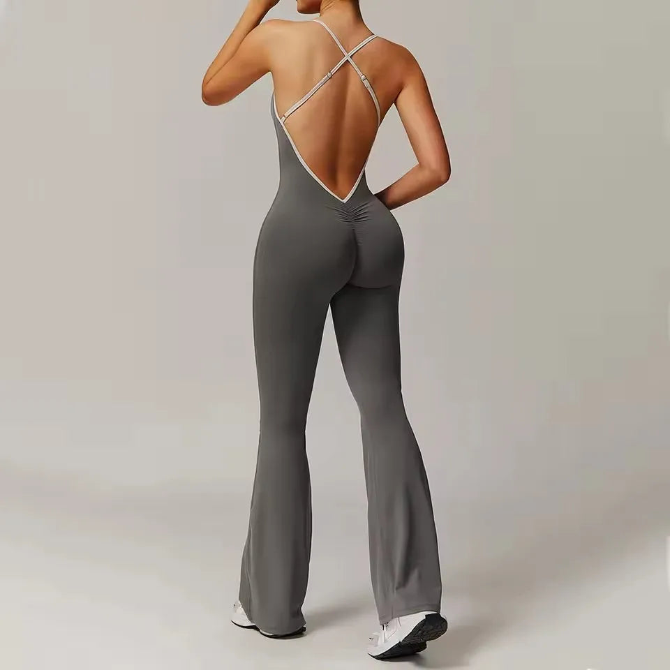 Yoga Set V Back Jumpsuit
