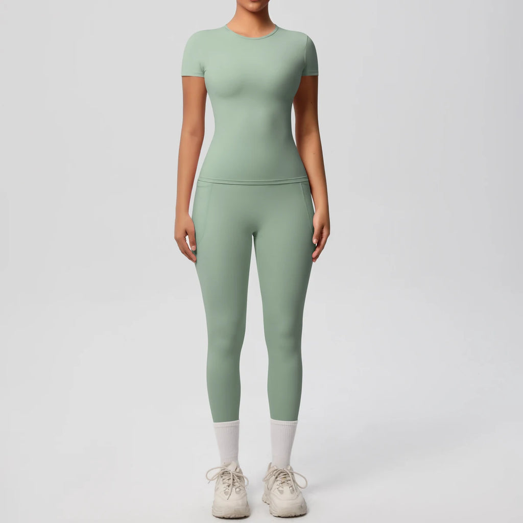 Yoga Suit Leggings Gym Set