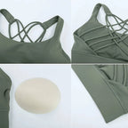 Solid Color Gym Fitness Bra - Tight Sport Top Tank/Soft Shockproof