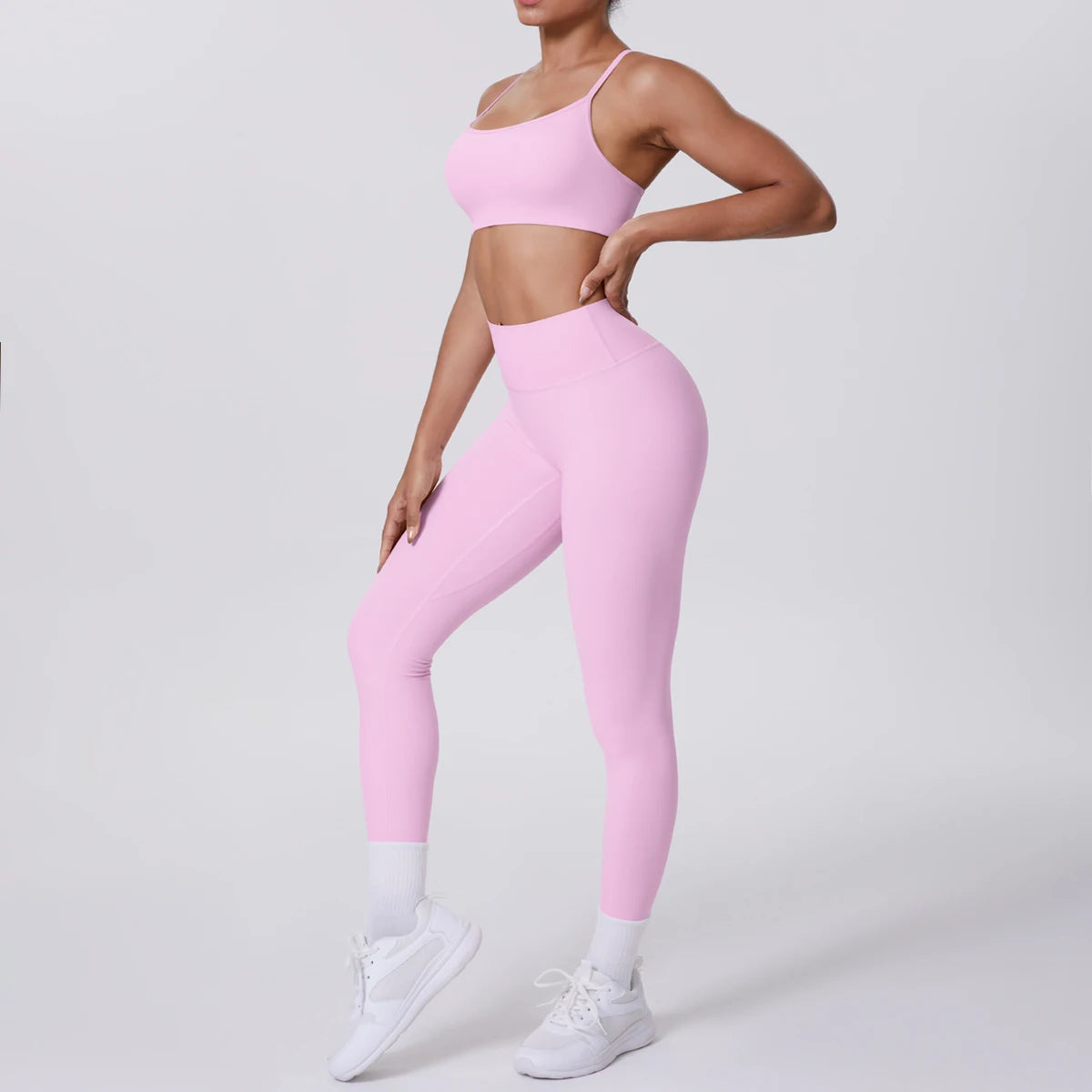 Seamless High-Waist Yoga Set – Peach Sculpt Fit