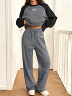 Graphic Print Loose Set round Neck Sportswear Two-Piece