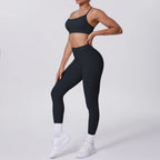 Seamless High-Waist Yoga Set – Peach Sculpt Fit