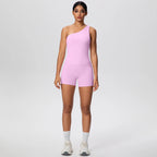 Gym Set - Sport Leggings Shorts Breathable Hip-lifting Backless Single Shoulder Bra