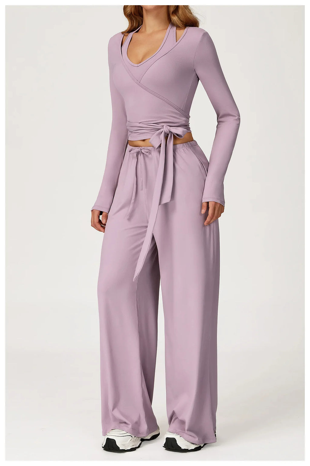 Gym Fitness Set Tracksuit - Sports Bra Flared Trousers Suit