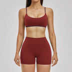 Athletic Shorts Solid Bras Set