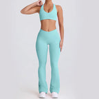 Naked Feel Quick-Dry Yoga Set - Strappy Sports Bra & Seamless Leggings