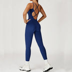 Sexy Fitness Jumpsuit Cross Back Strap