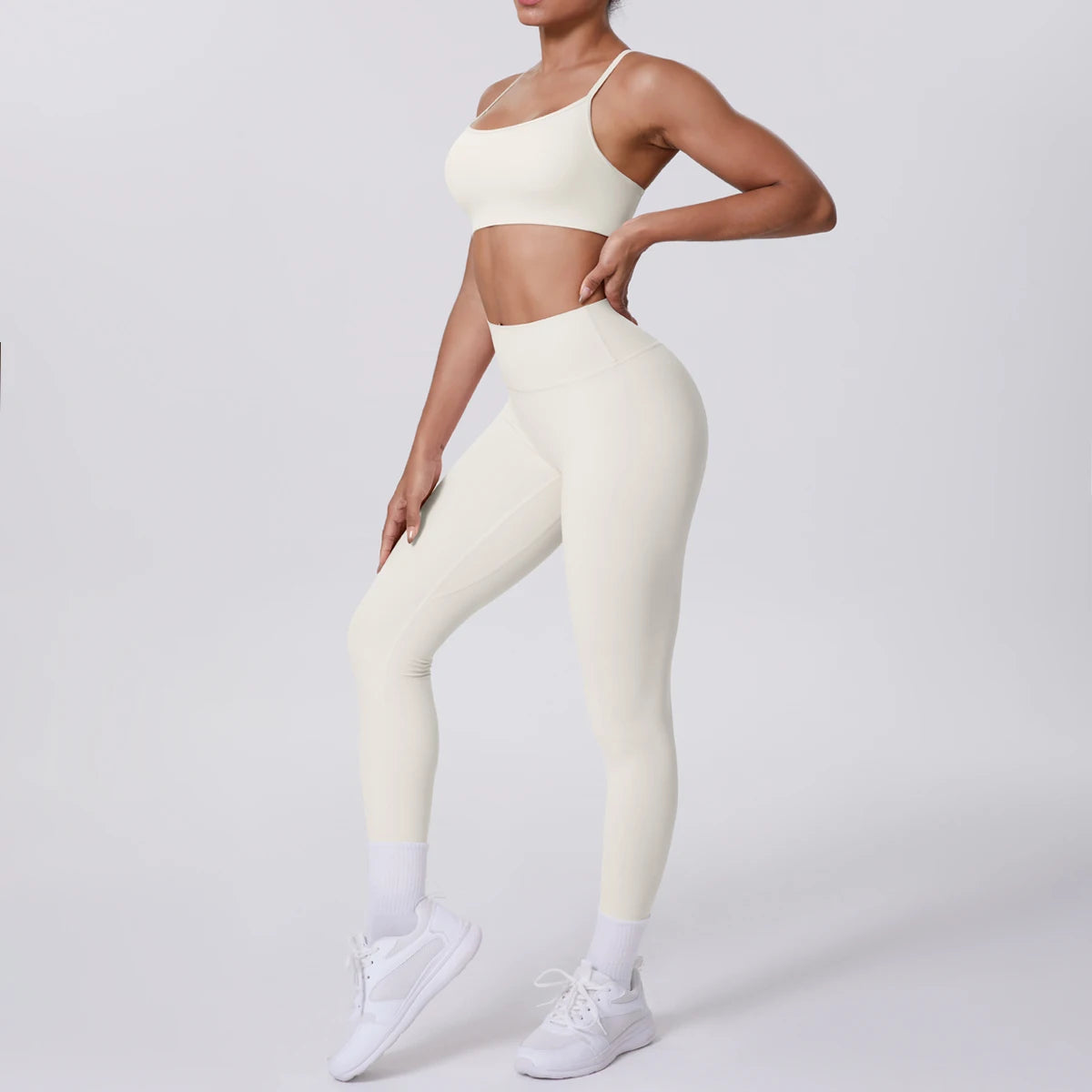 Seamless High-Waist Yoga Set – Peach Sculpt Fit