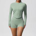 Hip-lifting Tight Zipper Jacket Set