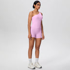 Gym Set - Sport Leggings Shorts Breathable Hip-lifting Backless Single Shoulder Bra
