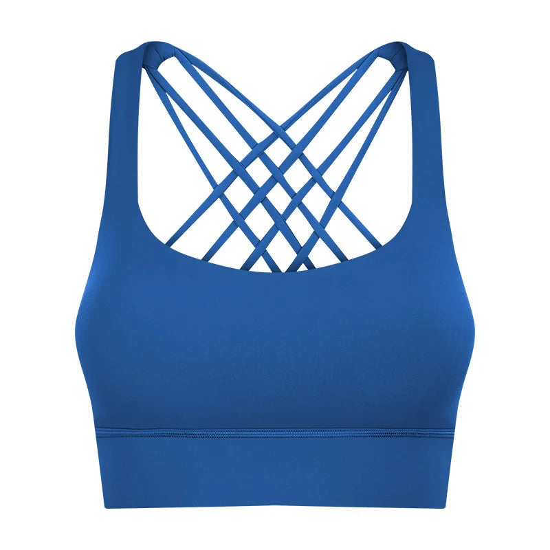 Solid Color Gym Fitness Bra - Tight Sport Top Tank/Soft Shockproof
