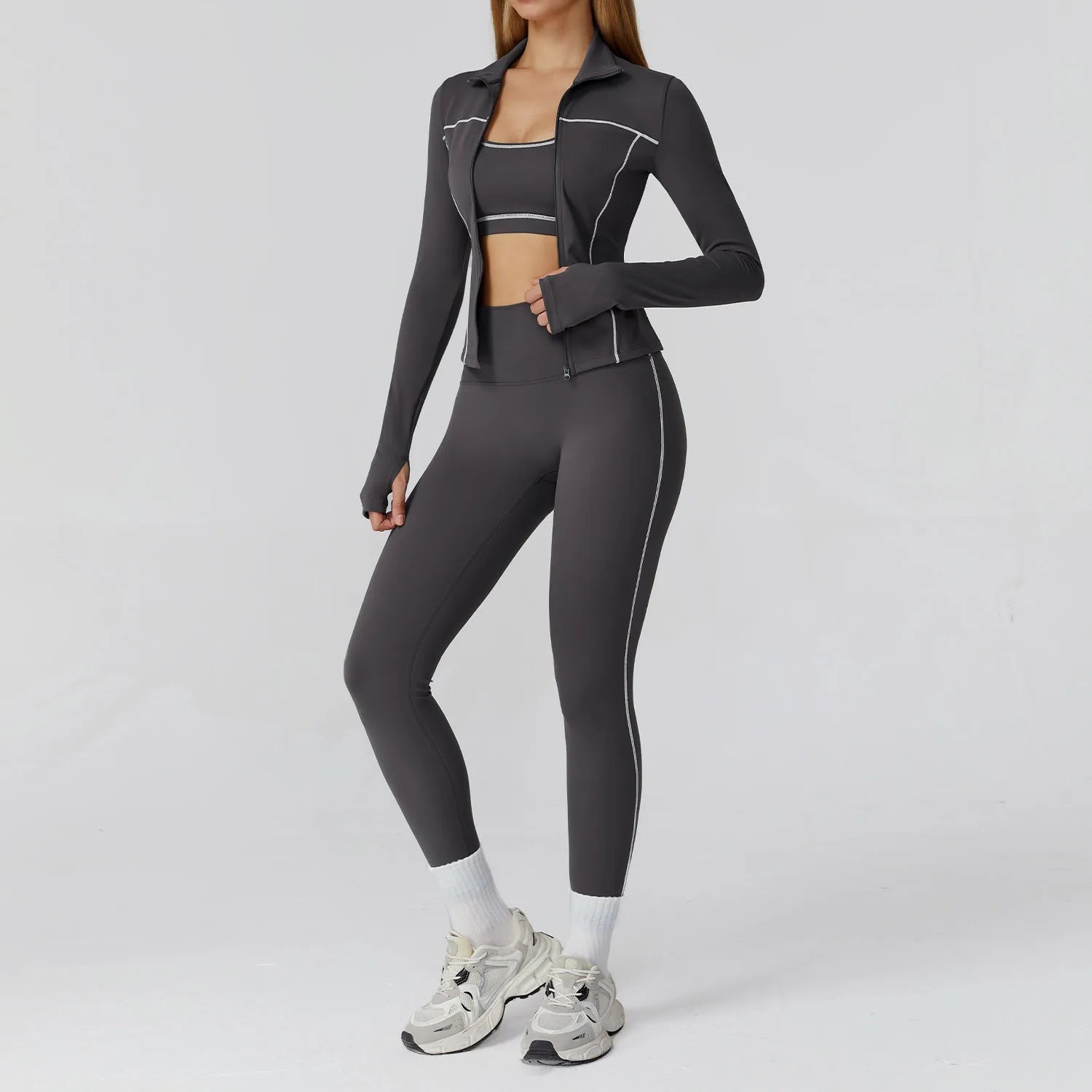 Set 2/3PCS Gym Outfit - Sports Set High Waist Leggings