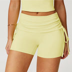 High-Waist Breathable Yoga Shorts - Drawstring Casual Sports Shorts