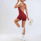 Padded Backless One-Piece Yoga Jumpsuit - Hip Lift Tight