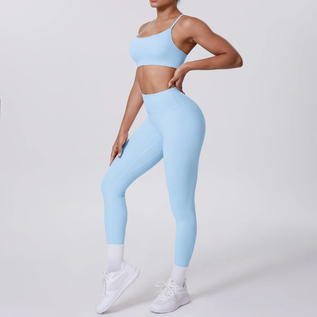 Seamless High-Waist Yoga Set – Peach Sculpt Fit