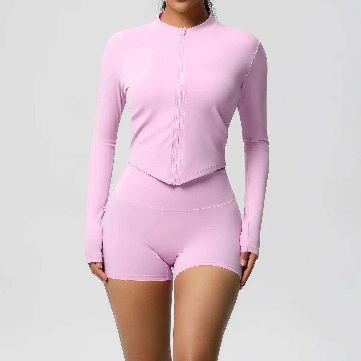 Hip-lifting Tight Zipper Jacket Set