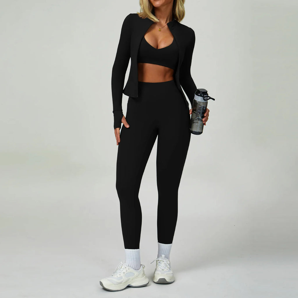 2-3PCS Yoga Suit - Tracksuit Sports Bra High Waist/Leggings Shorts Outfit