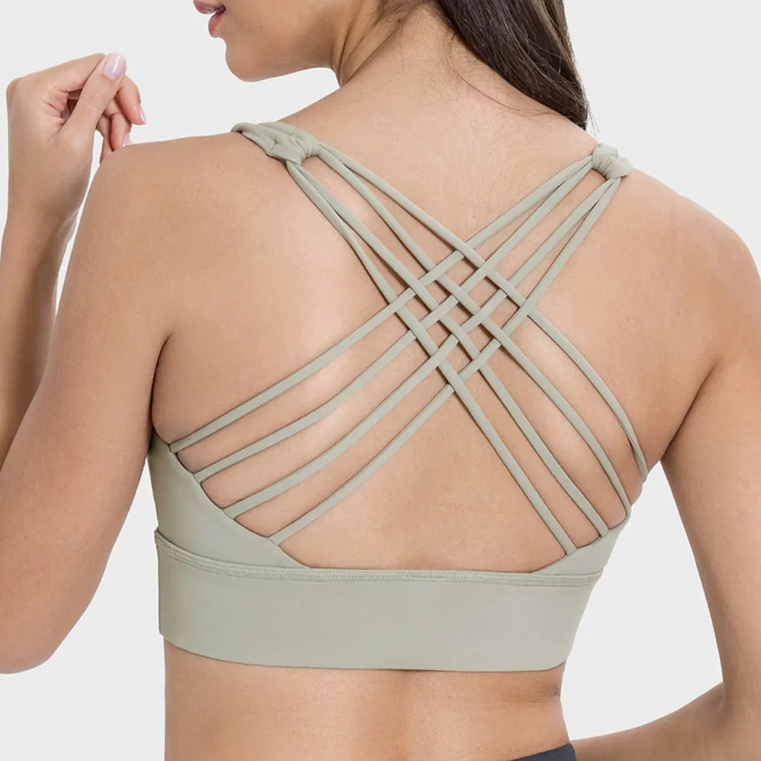 Solid Color Gym Fitness Bra - Tight Sport Top Tank/Soft Shockproof