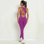 Slim Fit One-Pieces Set-  Backless Jumpsuit