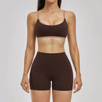 Athletic Shorts Solid Bras Set
