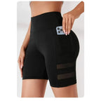 Yoga Shorts With Pocket - Slim Shorts High Waist Sexy Hip Lifting Bicker Leggings
